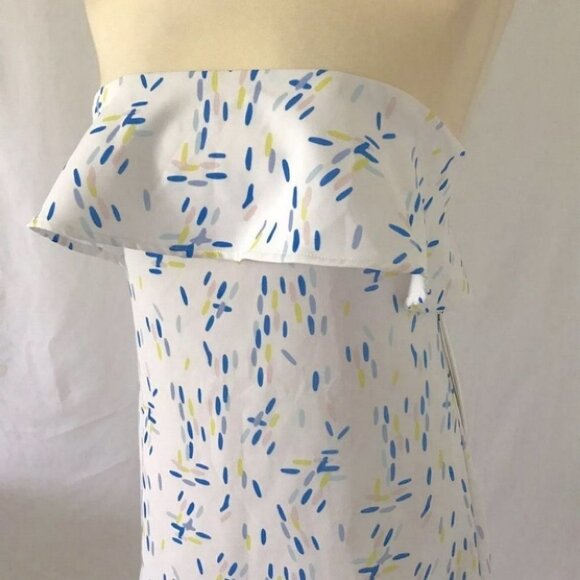 Aqua Ruffled Sprinkle print Strapless ruffle Dress size XS New with tags - Picture 5 of 9